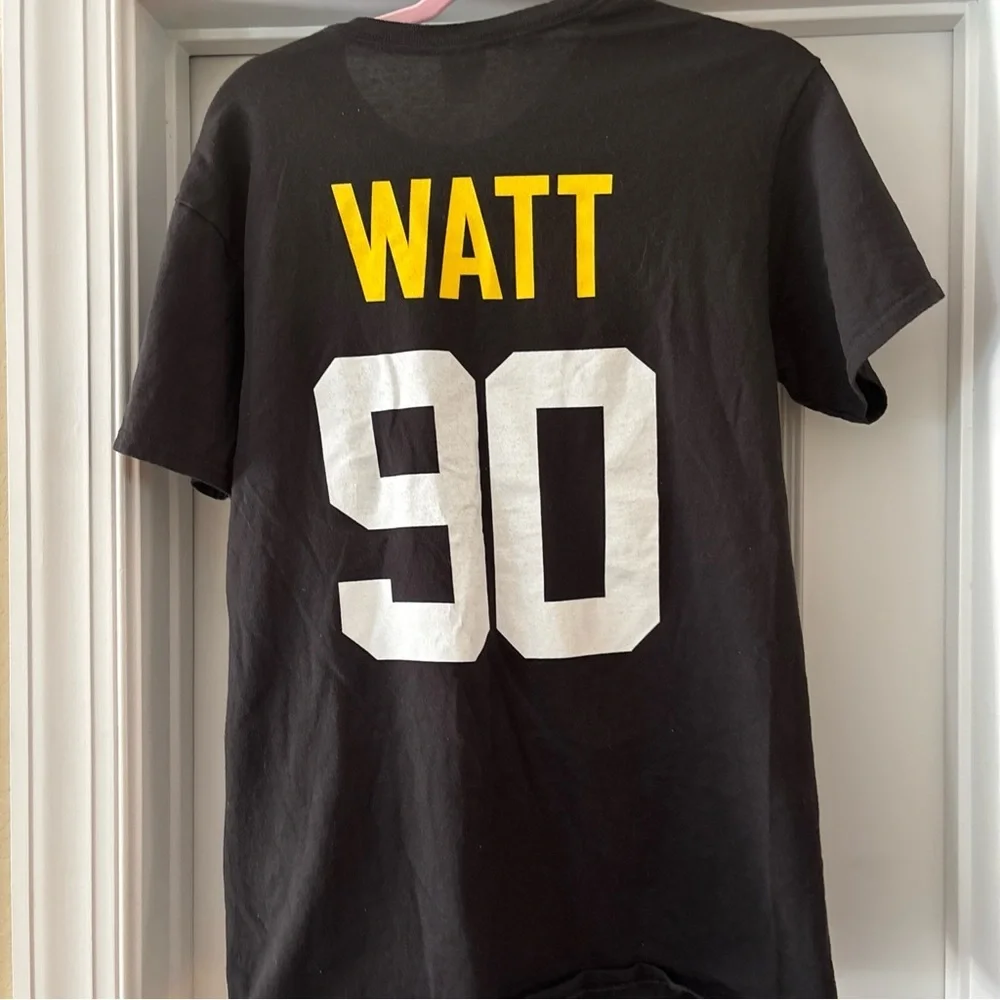 PITTSBURGH FOOTBALL WATT 90 BLACK TEE SHIRT SIZE LADIES MEDIUM - Picture 6 of 11